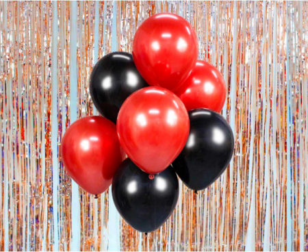 Bukiet balonowy B&C czerwono-czarny, 7 szt., zestaw - Godan S.A. zdjęcie 2