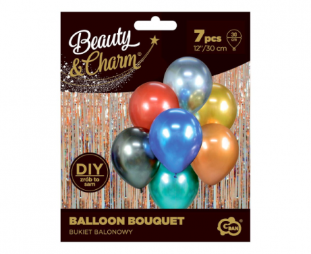 Bukiet balonowy, 12" B&C mix kolorów, 7 szt., zestaw - Godan S.A. zdjęcie 3