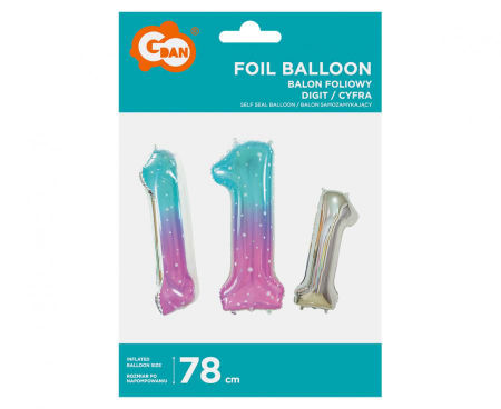 Balon foliowy Cyfra 1, Kosmos, 78 cm - Godan S.A. zdjęcie 2