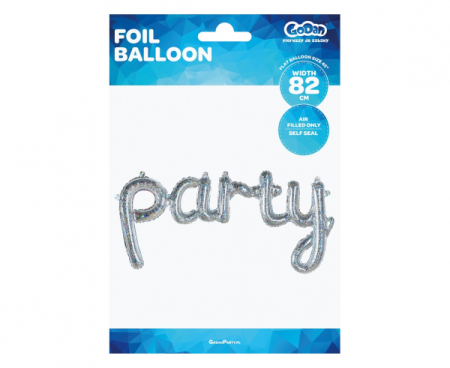 Balon foliowy Napis PARTY, holo, 82 cm - Godan S.A. zdjęcie 2