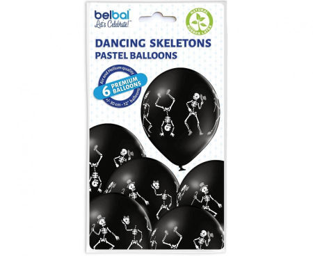 Balony D11 Dancing Skelet 1C4S, 6 szt., szkielet, wesołe, Halloween - Belbal zdjęcie 2