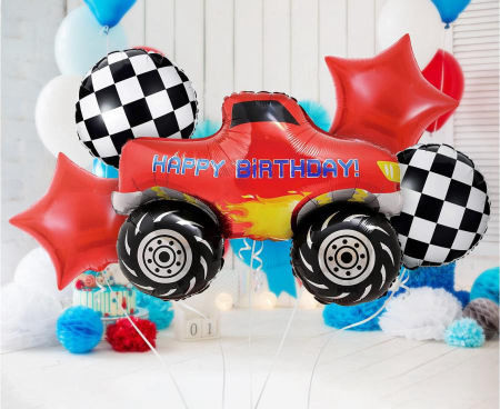 Balony foliowe - zestaw samochód Monster Truck, Happy Birthday, 5 szt. - Godan S.A. zdjęcie 2