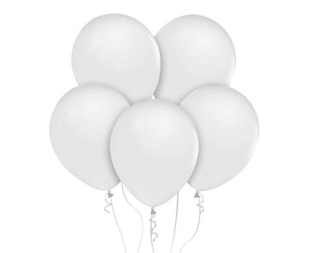 Balony Beauty&Charm, metaliki białe 12"/ 10 szt., zestaw - Godan S.A. zdjęcie 1