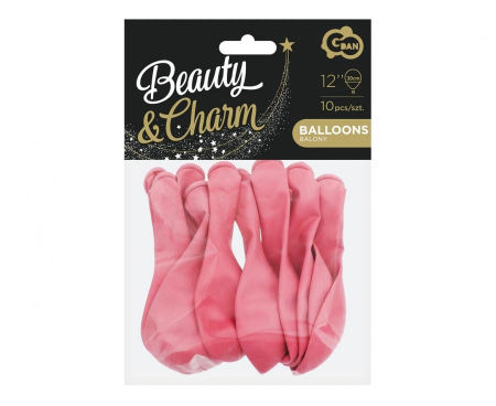 Balony Beauty&Charm, pastelowe flamingowy różowy 12"/ 10 szt., zestaw - Godan S.A. zdjęcie 2