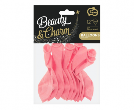 Balony Beauty&Charm, pastelowe jasnoróżowe 12"/ 10 szt., zestaw - Godan S.A. zdjęcie 2