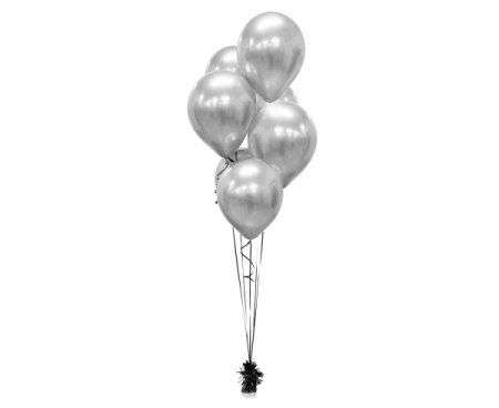 Balony Beauty&Charm, platynowe srebrne 12"/ 7 szt., zestaw - Godan S.A. zdjęcie 1