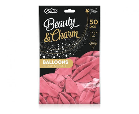 Balony Beauty&Charm, pastelowe flamingowy różowy 12"/ 50 szt., zestaw - Godan S.A. zdjęcie 3