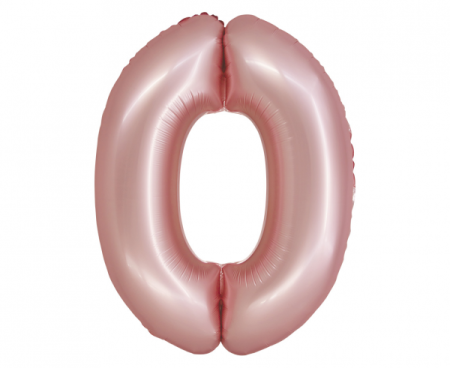 Balon foliowy Smart, Cyfra 0, j. różowa matowa, 76 cm - Godan S.A. zdjęcie 1