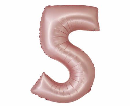 Balon foliowy Smart, Cyfra 5, j. różowa matowa, 76 cm - Godan S.A. zdjęcie 1