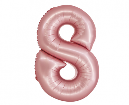Balon foliowy Smart, Cyfra 8, j. różowa matowa, 76 cm - Godan S.A. zdjęcie 1