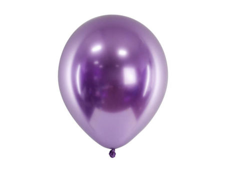 Balony Glossy balloons, fioletowy chrom, 12", 30cm, 10 szt., lustrzane, zestaw - PartyDeco zdjęcie 2