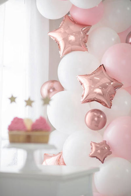 Balony Glossy balloons, Rose Gold, różowo-złoty chrom, 5", 12cm, 50 szt., lustrzane, zestaw - PartyDeco zdjęcie 2