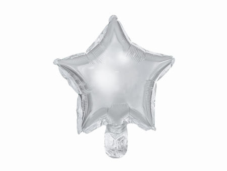 Balony foliowe Gwiazdka, 25 cm, srebrny: 1op./25szt., zestaw - PartyDeco zdjęcie 2