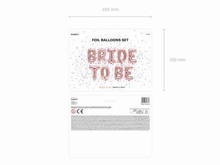 Balon foliowy, napis Bride to be, 340x35cm, różowe złoto - PartyDeco zdjęcie 3