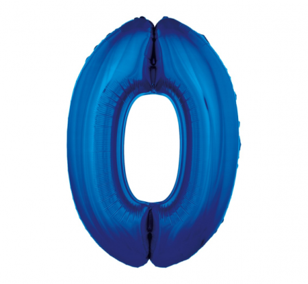 Balon foliowy "Cyfra 0", niebieska, 92 cm - Godan S.A. zdjęcie 1