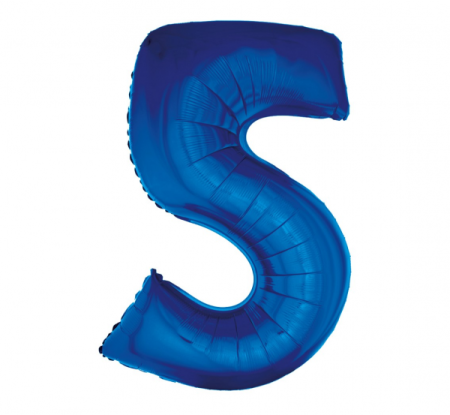 Balon foliowy "Cyfra 5", niebieska, 92 cm - Godan S.A. zdjęcie 1