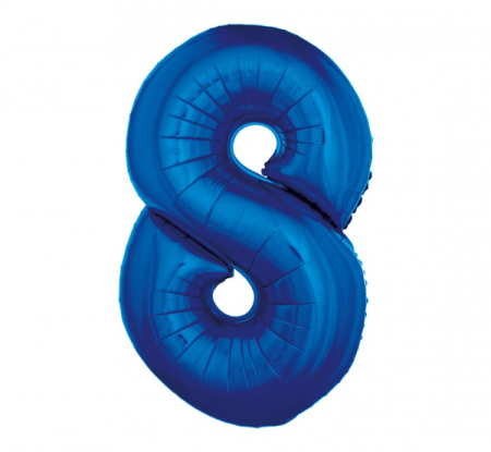 Balon foliowy "Cyfra 8", niebieska, 92 cm - Godan S.A. zdjęcie 1