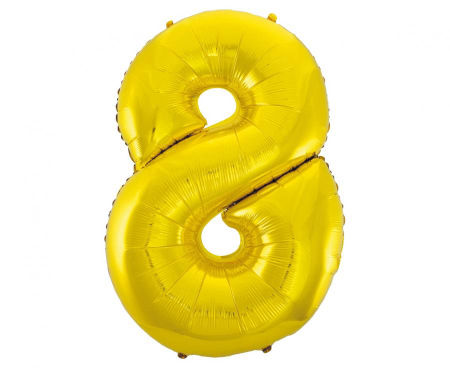 Balon foliowy Cyfra 8, złota, 92 cm - Godan S.A. zdjęcie 1