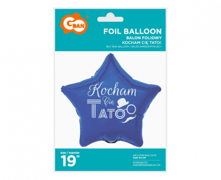 Balon foliowy Kocham Cię Tato (niebieski), 19" - Godan S.A. zdjęcie 2