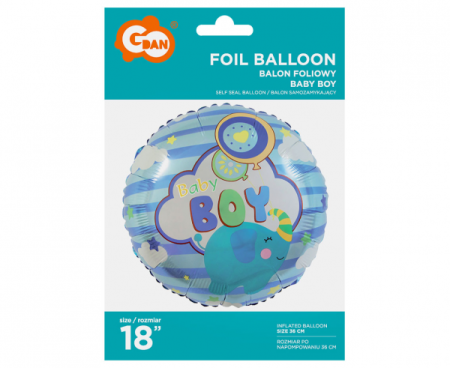 Balon foliowy Baby Boy, baby showe 18" - Godan S.A. zdjęcie 2