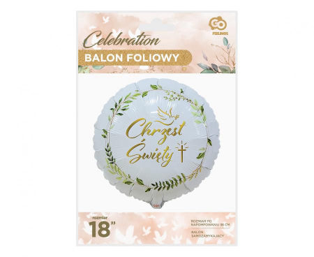 Balon foliowy Chrzest Święty (gołąbek i krzyż), 18" - Godan S.A. zdjęcie 2