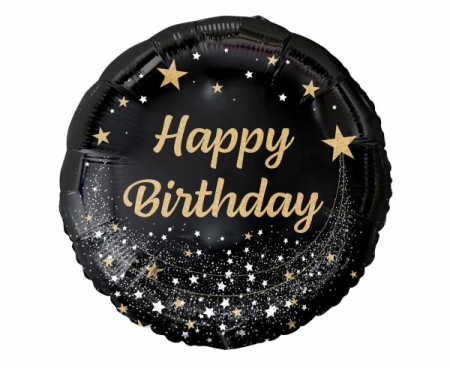 Balon foliowy B&C Happy Birthday, czarny, 18" - Godan S.A. zdjęcie 1
