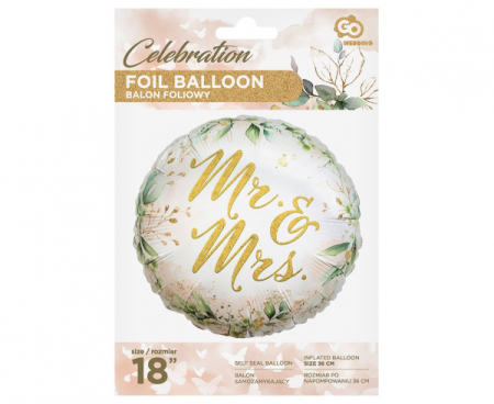 Balon foliowy Mr and Mrs, 18", ślub, wesele - Godan S.A. zdjęcie 2