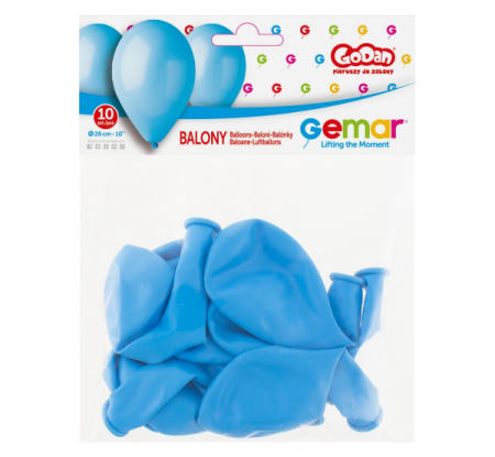 Balony Premium błękitne, 10"/ 10 szt., zestaw - Gemar zdjęcie 2