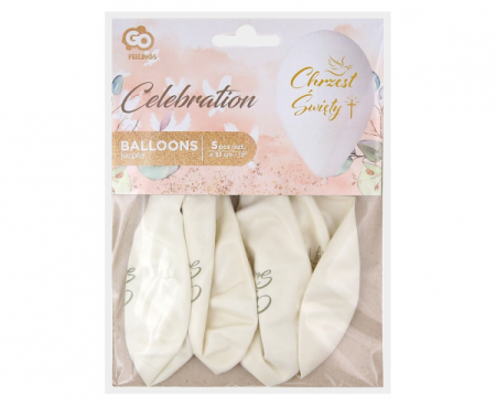 Balony Premium Hel Chrzest Św. (krzyż), 13"/ 5 szt. - Gemar zdjęcie 2