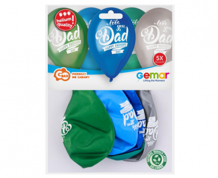 Balony Premium Hel Father’s day, 12 cali/ 5 szt. - Gemar zdjęcie 2