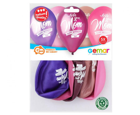 Balony Premium Hel Mother’s Day, 13 cali/ 5 szt. - Gemar zdjęcie 2