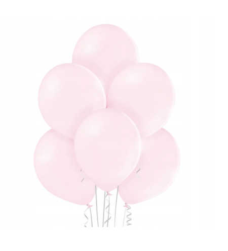 Balony D5 Pastelowe Soft pink, 5" jasno różowe 12cm, 100 szt, zestaw - Belbal zdjęcie 1