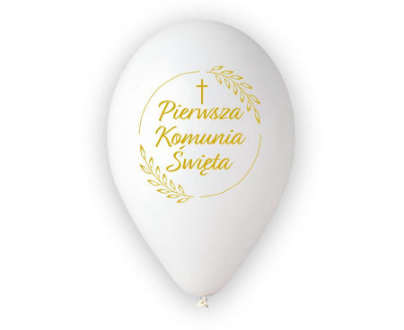 Balony Premium Pierwsza Komunia Św. (kłosy), 12"/ 25 szt., zestaw - Gemar zdjęcie 2