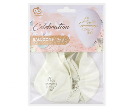 Balony Premium Hel First Communion, 13"/ 5 szt., Pierwsza Komunia Święta - Gemar zdjęcie 3