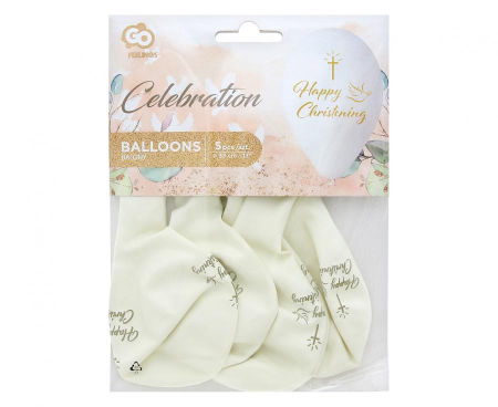 Balony Premium Hel Happy Christening, 13"/ 5 szt., Chrzest - Gemar zdjęcie 2