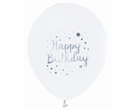Balony Happy Birthday, 12"/ zestaw 5 szt. - Godan S.A. zdjęcie 2
