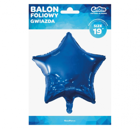 Balon foliowy "Gwiazda", granatowa, 19" zdjęcie 2