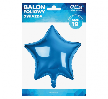 Balon foliowy "Gwiazda", niebieska, 19" zdjęcie 2