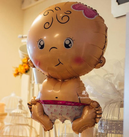 Balon Foliowy - Baby Girl, dziewczynka, bobas - Baby Shower - 75 x 49 cm - Jixstar zdjęcie 2