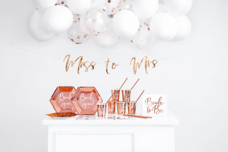 Kubeczki She said yes!, różowe złoto, 220ml: 1op./6szt. - PartyDeco zdjęcie 3