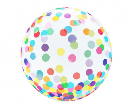 Balon Aqua - kryształowy, kolorowe grochy, 18" - Godan S.A. zdjęcie 1