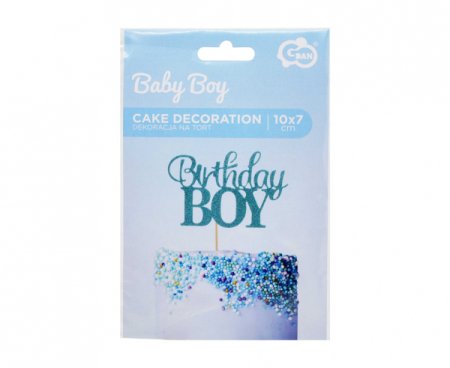 Dekoracja papierowa na tort Birthday Boy, 10x7 cm, topper, piker - Godan S.A. zdjęcie 2