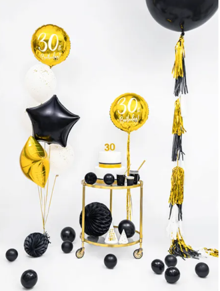 Balony Strong, Pastelowe Czarne 9", 23cm, 100 szt. Czarny, zestaw - PartyDeco zdjęcie 2