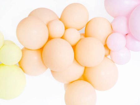 Balony Strong 9" Pastel Light Peach, Pastelowe brzoskwiniowe 23 cm, 100 szt., zestaw - PartyDeco zdjęcie 3