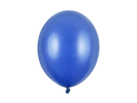 Balony Strong 12" Metallic Blue, Metaliczne ciemno niebieskie, granat, 30 cm, 10 szt., zestaw - PartyDeco zdjęcie 2