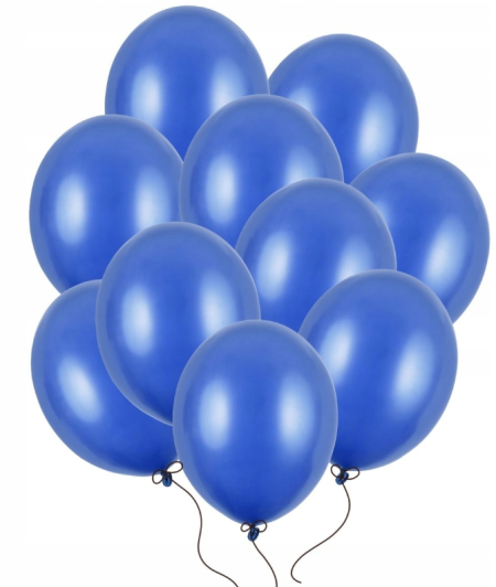 Balony Strong 12" Metallic Blue, Metaliczne ciemno niebieskie, granat, 30 cm, 10 szt., zestaw - PartyDeco zdjęcie 1