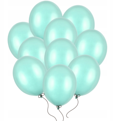 Balony Strong Metallic 12", Mint Green, Metaliczne Miętowe 30cm, 10 szt., zestaw - PartyDeco zdjęcie 1