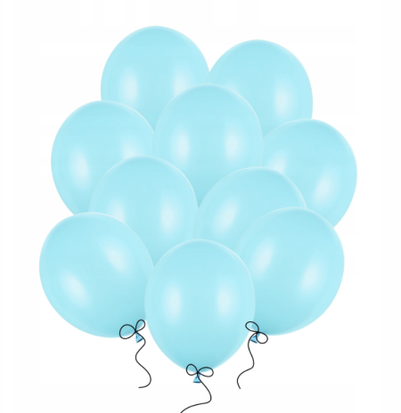 Balony Strong, Pastel Light Blue, Jasno Niebieskie, 30cm, 10 szt. Niebieski - PartyDeco zdjęcie 1