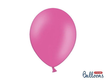 Balony Strong 30 cm, Pastel Hot Pink, fuksjowy róż, Różowy, 10 szt. - PartyDeco zdjęcie 2