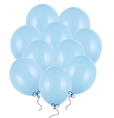 Balony Strong, 12" Pastel Baby Blue Niebieskie, 30cm, 10 szt. Niebieski - PartyDeco zdjęcie 1